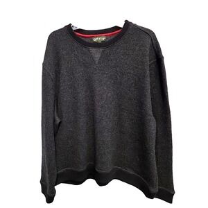 Orvis 100% Wool Sweater Men's XL Heather Black Gray Pullover Cozy